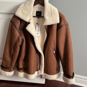 Suede Sherpa brown coat